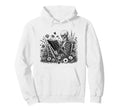 Skeleton Reading Book Floral Hoodie - Casual Everyday Wear Men Women - T-Shirt, Sweatshirt, Hoodie