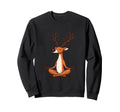 Meditation Reindeer Yoga Pose Sweatshirt - Unique Graphic Men Women - T-Shirt, Sweatshirt, Hoodie