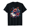 Open Book Blooming Flowers Literary Bouquet T-Shirt - Graphic Print Unisex - T-Shirt, Sweatshirt, Hoodie