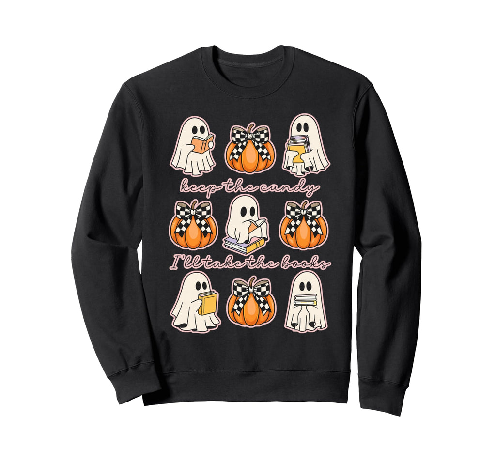 Halloween Book Lover Ghost Take Sweatshirt - Custom Art Print Men Women - T-Shirt, Sweatshirt, Hoodie