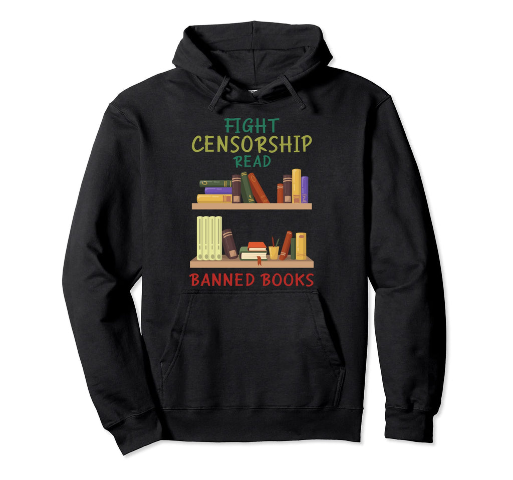 Book Reading Nerd Fight Censorship Hoodie - Novelty Apparel for Adults - T-Shirt, Sweatshirt, Hoodie