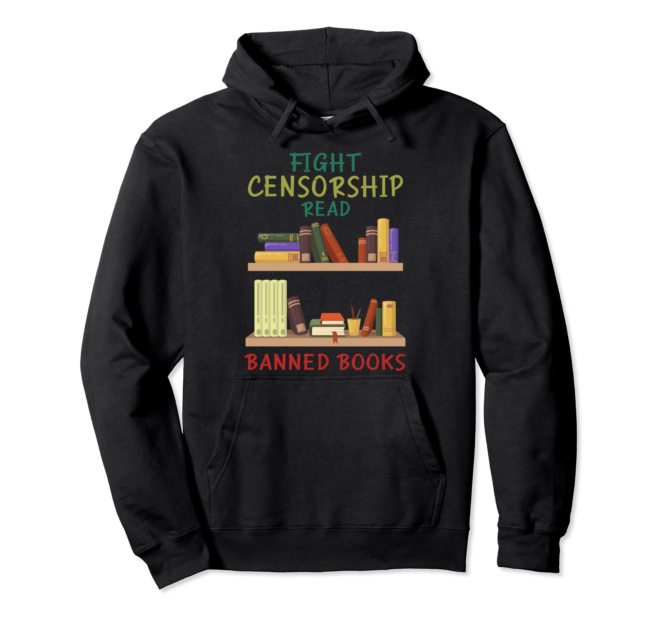 Book Reading Nerd Fight Censorship Hoodie - Novelty Apparel for Adults - T-Shirt, Sweatshirt, Hoodie