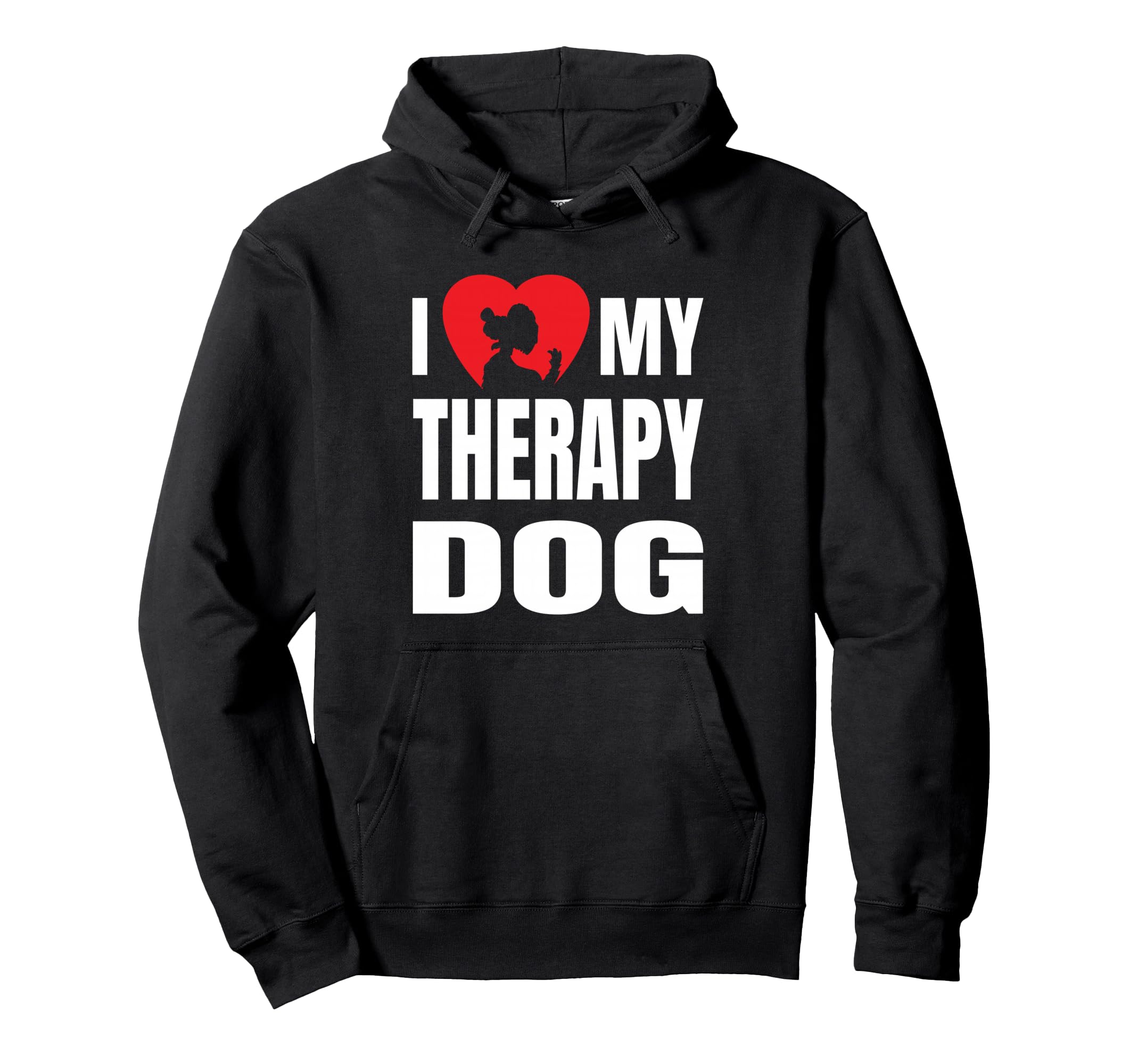 I Love My Therapy Dog Dog Silhouette Hoodie - Aesthetic Graphic for Adults - T-Shirt, Sweatshirt, Hoodie