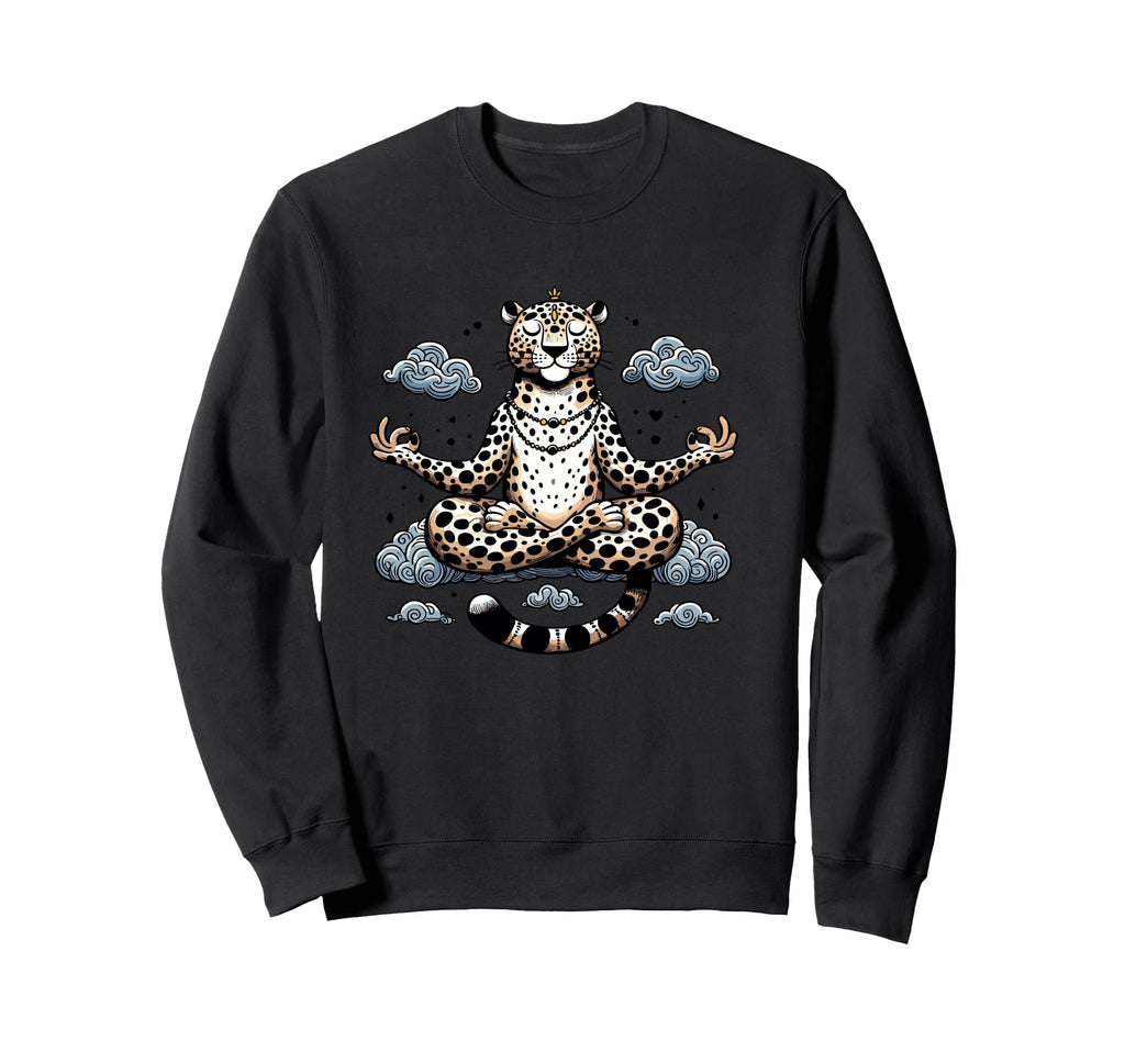 Meditation Leopard Yoga Pose Sweatshirt - Fun Novelty Design Unisex - T-Shirt, Sweatshirt, Hoodie