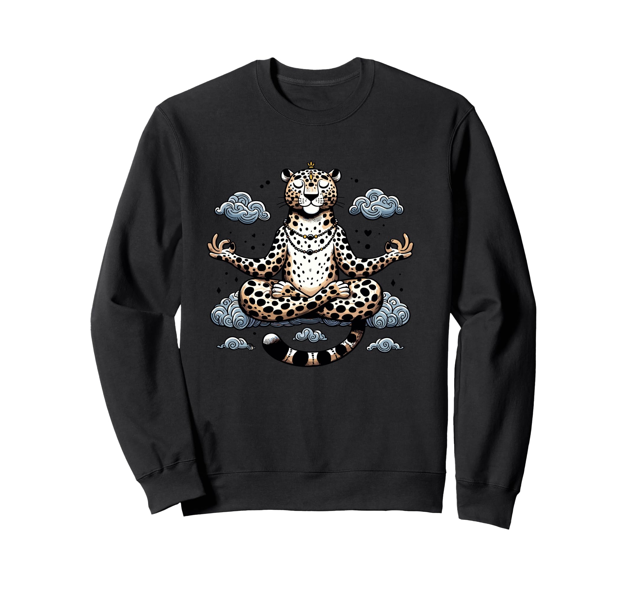 Meditation Leopard Yoga Pose Sweatshirt - Fun Novelty Design Unisex - T-Shirt, Sweatshirt, Hoodie