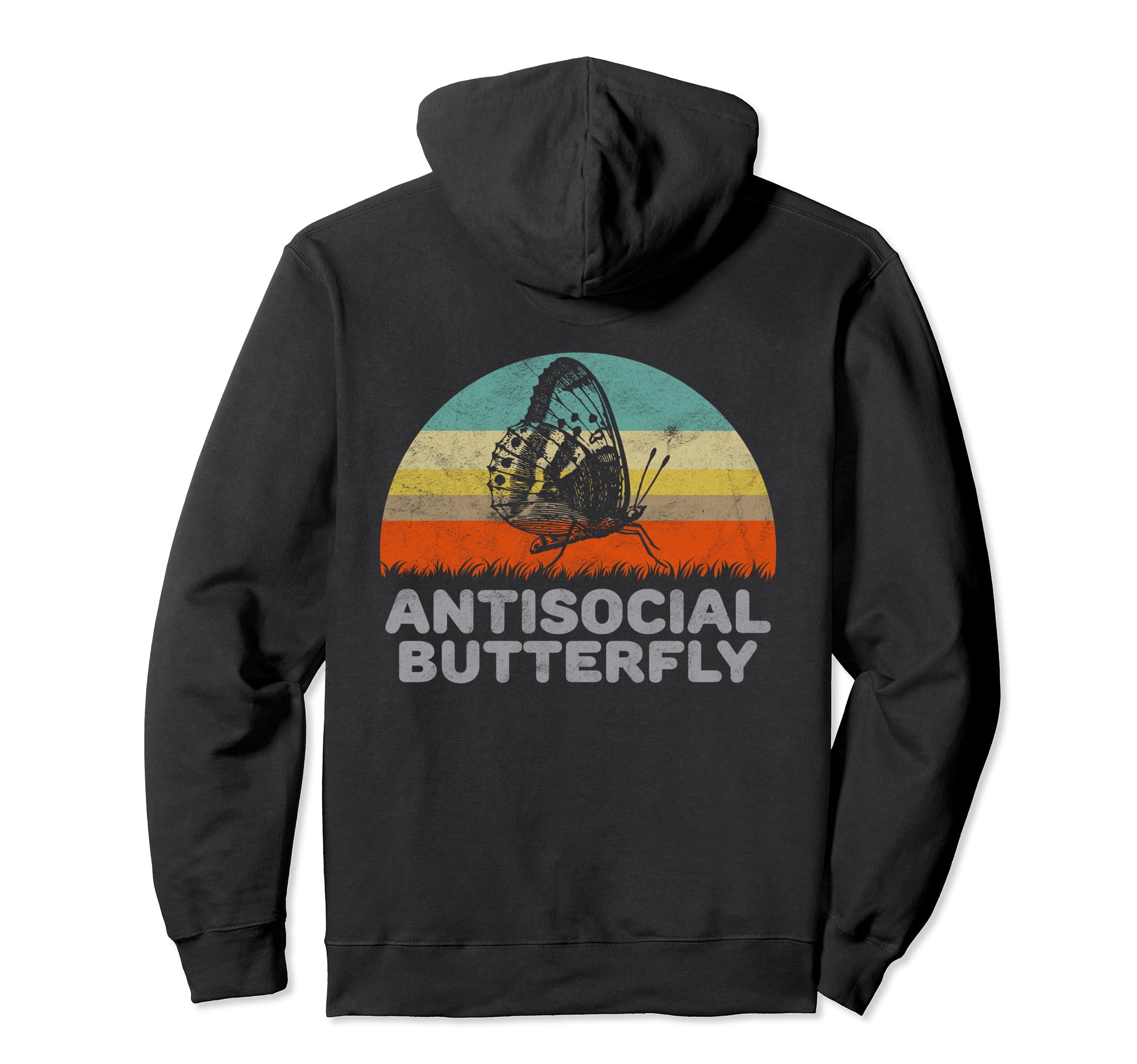 Funny Antisocial Butterfly Hoodie - Graphic Print for Adults - T-Shirt, Sweatshirt, Hoodie