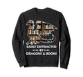 Easily Distracted Dragons And Books Sweatshirt - Fun Novelty Design Unisex - T-Shirt, Sweatshirt, Hoodie