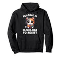 Reading Book Cat Library Reading Teacher Hoodie - Trendy Graphic for Adults - T-Shirt, Sweatshirt, Hoodie