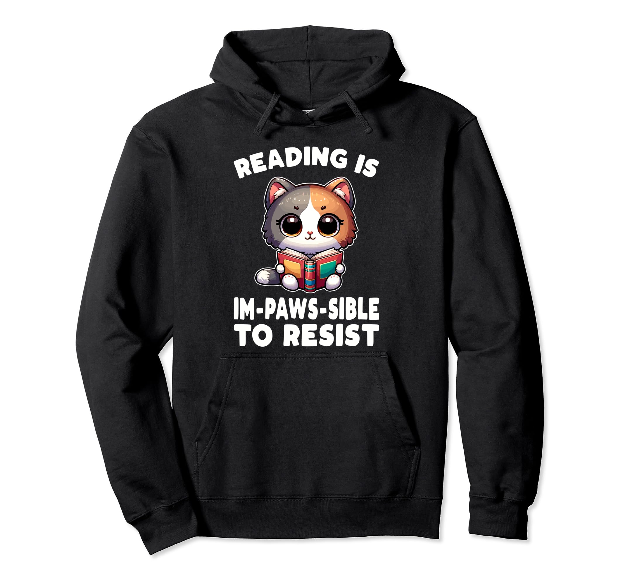 Reading Book Cat Library Reading Teacher Hoodie - Trendy Graphic for Adults - T-Shirt, Sweatshirt, Hoodie