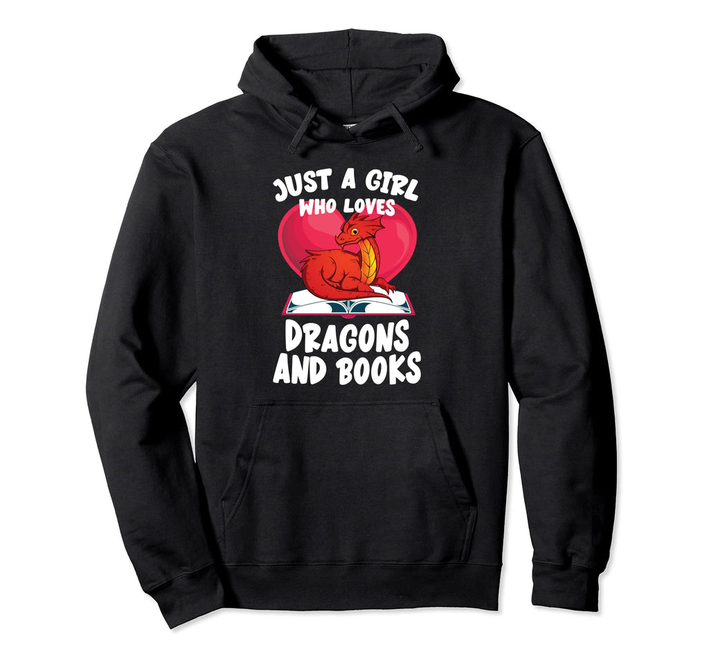 Heart Just Who Loves Dragons And Books Funny Hoodie - Graphic Print Unisex - T-Shirt, Sweatshirt, Hoodie