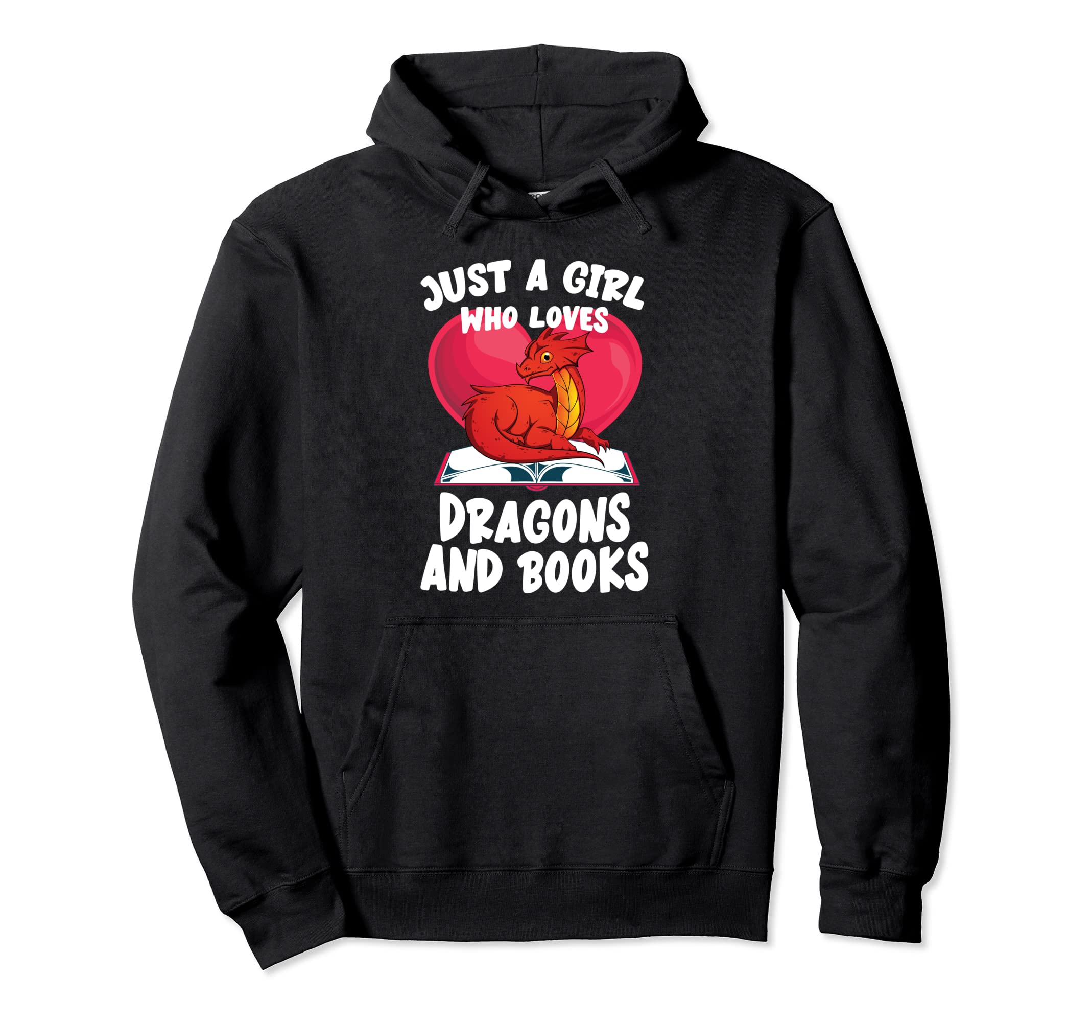 Heart Just Who Loves Dragons And Books Funny Hoodie - Graphic Print Unisex - T-Shirt, Sweatshirt, Hoodie