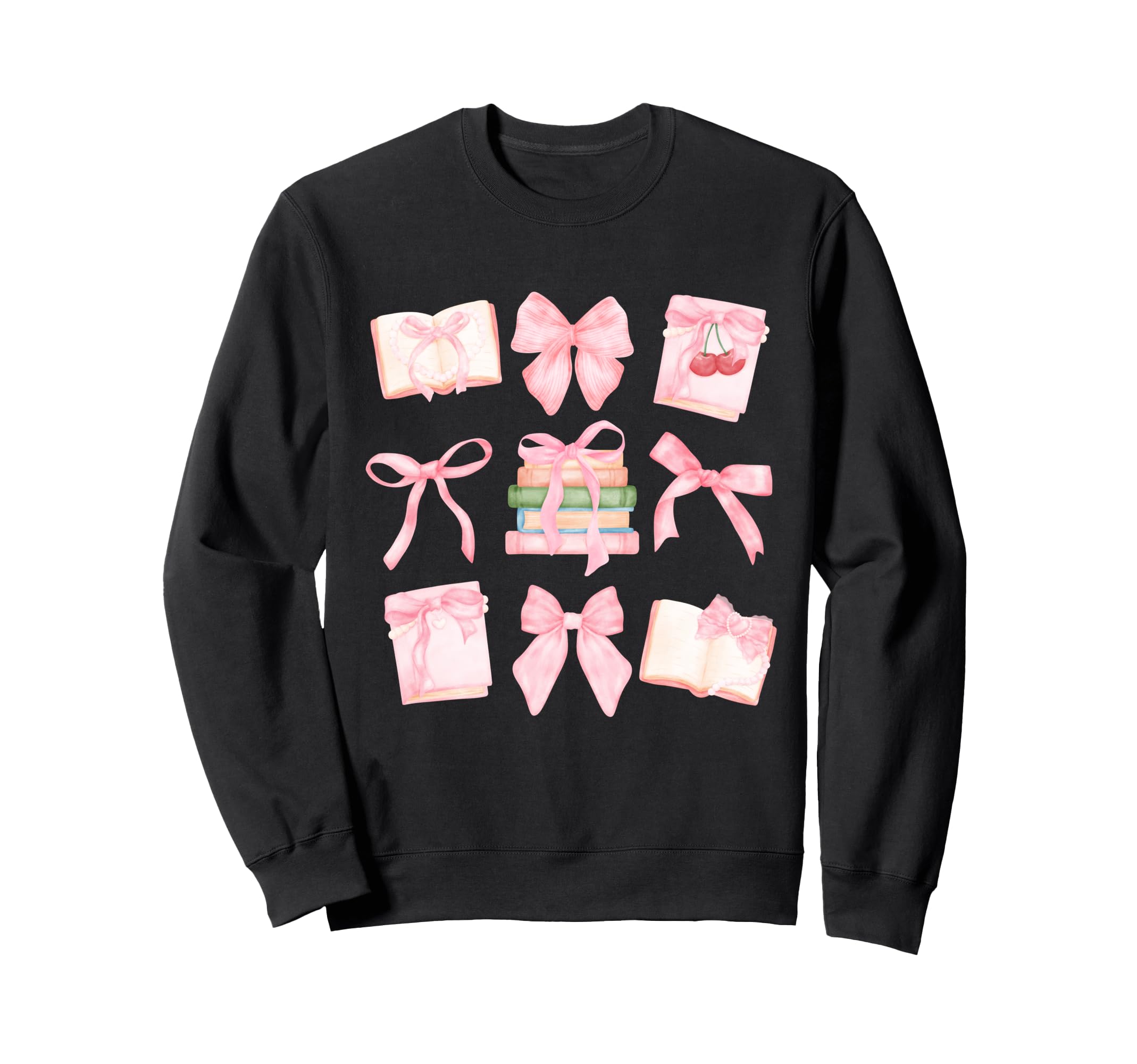 Coquette Bow And Books Nerds Sweatshirt - Casual Everyday Wear for Adults - T-Shirt, Sweatshirt, Hoodie
