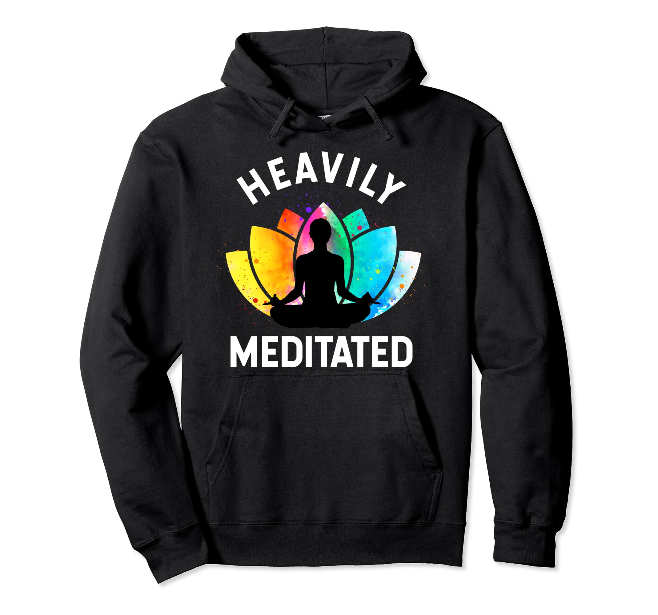 Heavily Meditated Funny Meditation Hoodie - Minimalist Print for Adults - T-Shirt, Sweatshirt, Hoodie