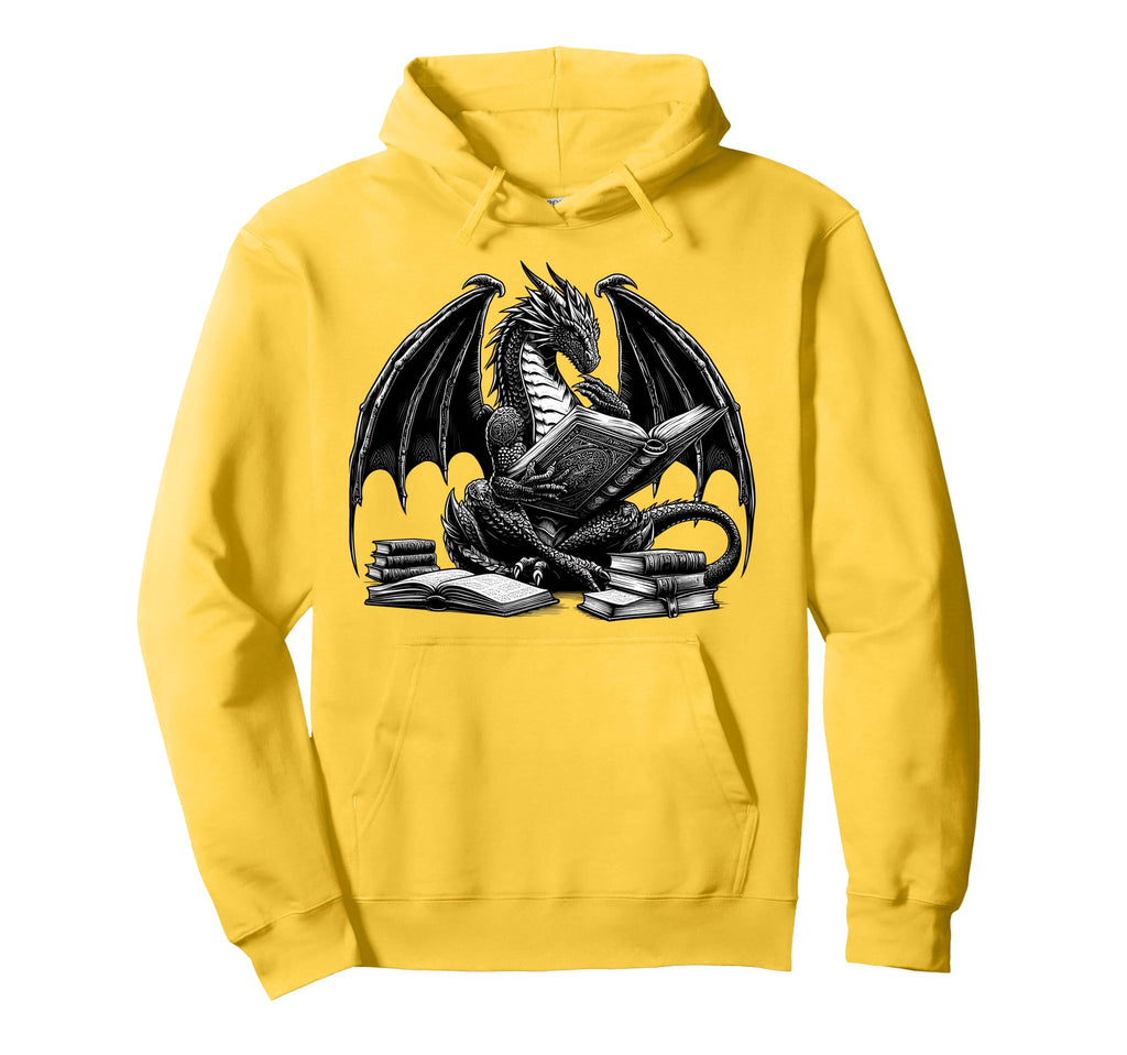 Dragon Reading Book Bookworm Books Dragon Hoodie - Graphic Print Men Women - T-Shirt, Sweatshirt, Hoodie