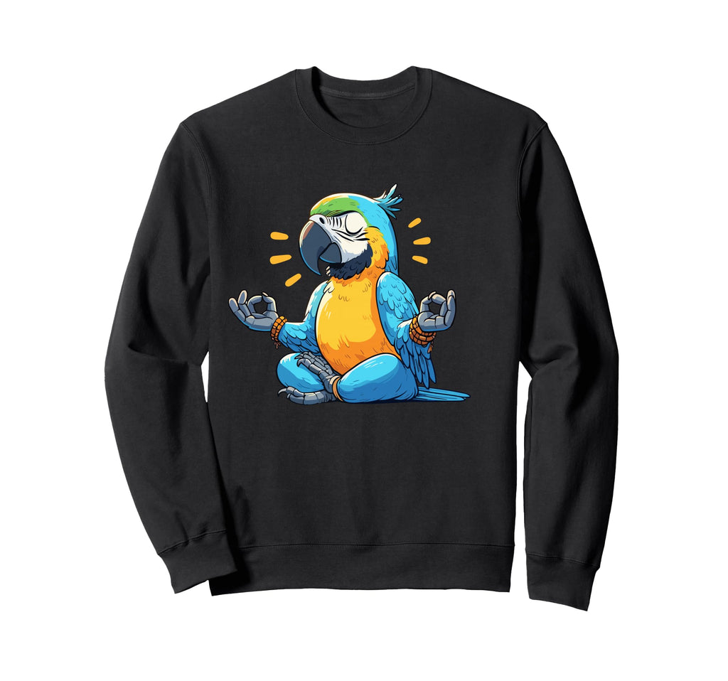 Meditation Parrot Yoga Pose Relaxing Sweatshirt - Aesthetic Graphic Unisex - T-Shirt, Sweatshirt, Hoodie