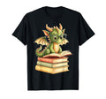 Dragon Reading Book Bookworm T-Shirt - Minimalist Print Men Women - T-Shirt, Sweatshirt, Hoodie