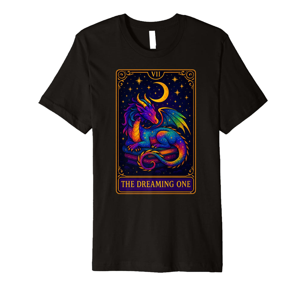 Dragon Tarot Card Dreamer Book Lover T-Shirt - Custom Art Print Men Women - T-Shirt, Sweatshirt, Hoodie