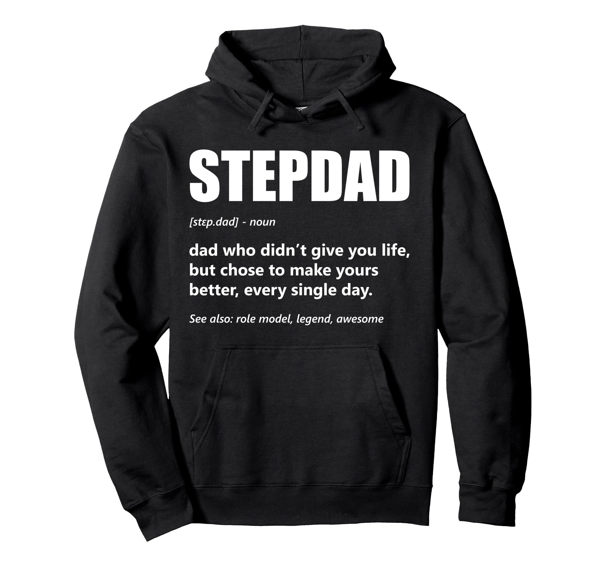 Stepdad Definition Fathers Day Proud Hoodie - Minimalist Print for Adults - T-Shirt, Sweatshirt, Hoodie