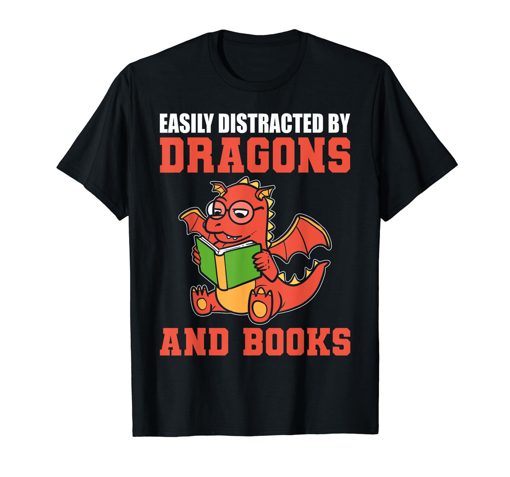 Easily Distracted Dragons Books Book T-Shirt - Novelty Apparel for Adults - T-Shirt, Sweatshirt, Hoodie