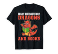 Easily Distracted Dragons Books Book T-Shirt - Novelty Apparel for Adults - T-Shirt, Sweatshirt, Hoodie