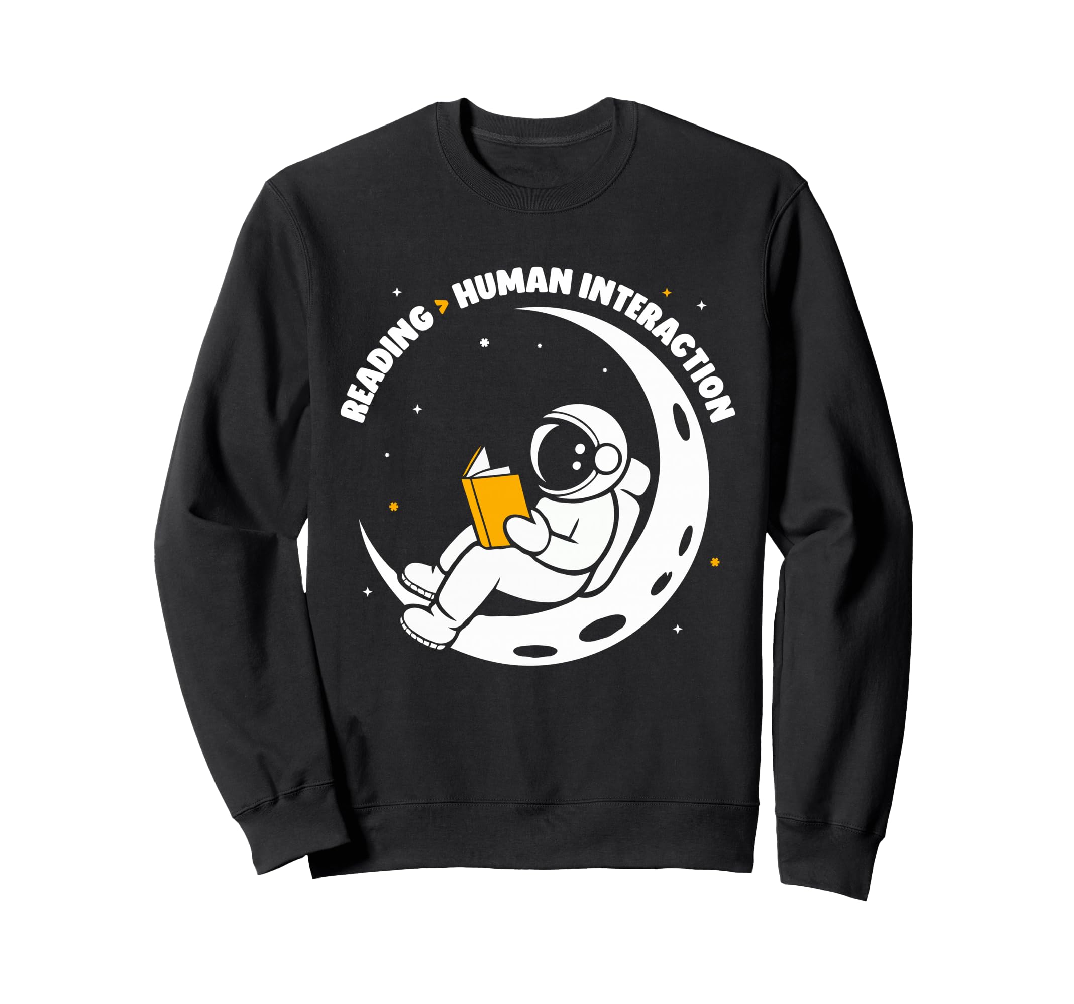 Reading Human Interaction Astronaut Sweatshirt - Aesthetic Graphic Unisex - T-Shirt, Sweatshirt, Hoodie