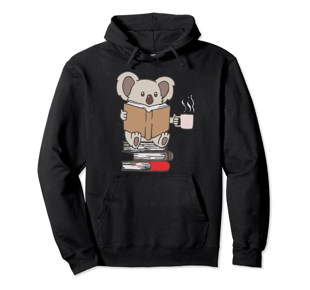 Funny Reading Lover Book Worm Koala Hoodie - Aesthetic Graphic Unisex - T-Shirt, Sweatshirt, Hoodie