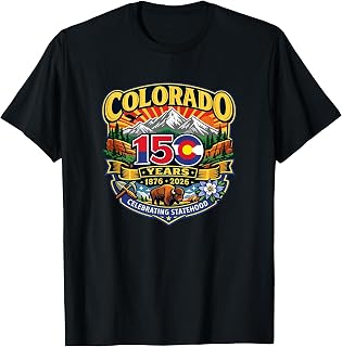Colorado 150 Years Souvenir Retro Statehood 1876-2026 T-Shirt Unisex T-shirt, Sweatshirt, Hoodie, Long Sleeve Tee - T-Shirt, Sweatshirt, Hoodie