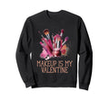 Makeup Is My Valentine Funny Self Love Sweatshirt - Graphic Print Unisex - T-Shirt, Sweatshirt, Hoodie