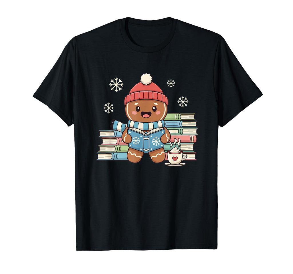 Teacher Cozy Gingerbread Reading T-Shirt - Graphic Print Men Women - T-Shirt, Sweatshirt, Hoodie