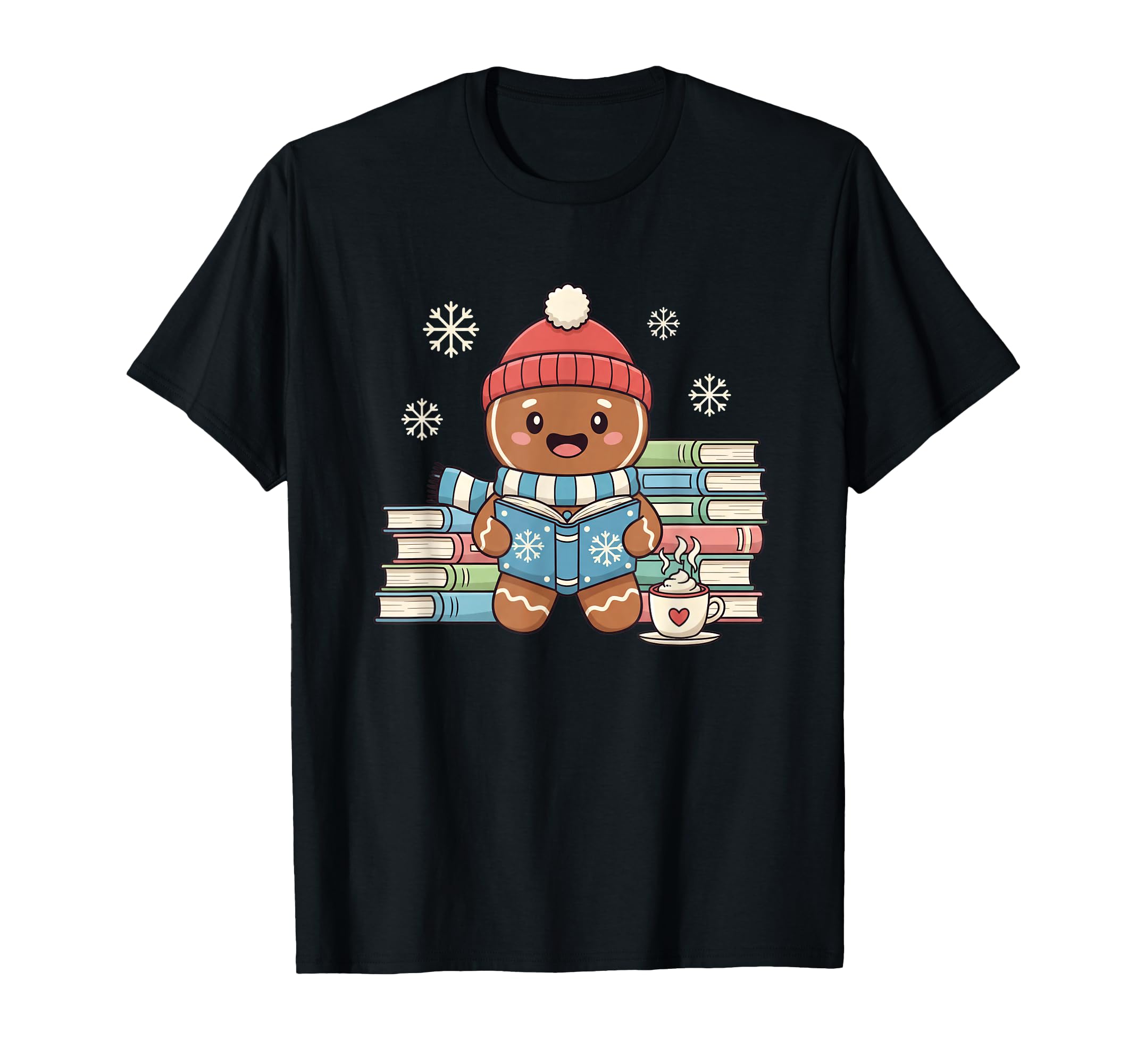 Teacher Cozy Gingerbread Reading T-Shirt - Graphic Print Men Women - T-Shirt, Sweatshirt, Hoodie