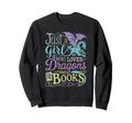 Just Who Loves Dragons And Books Sweatshirt - Minimalist Print Men Women - T-Shirt, Sweatshirt, Hoodie