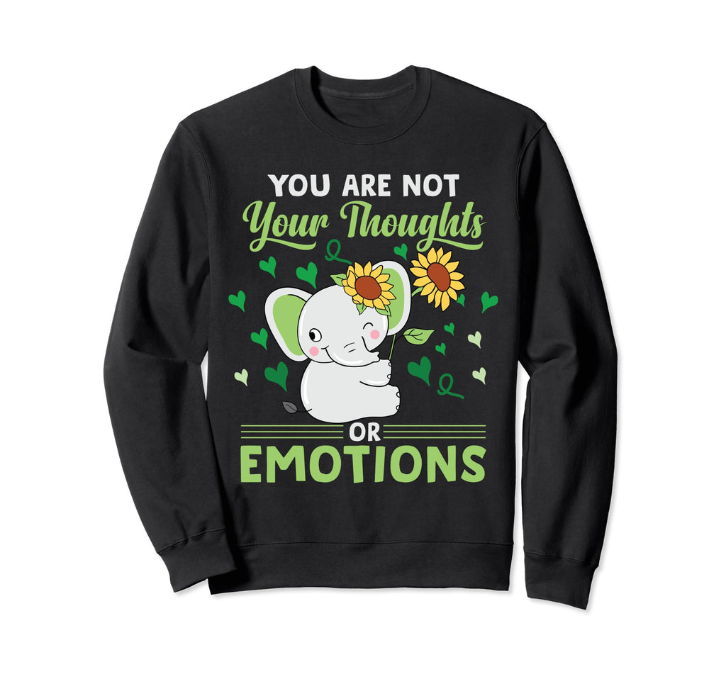 Mental Health Awareness Elephant Sweatshirt - Minimalist Print for Adults - T-Shirt, Sweatshirt, Hoodie