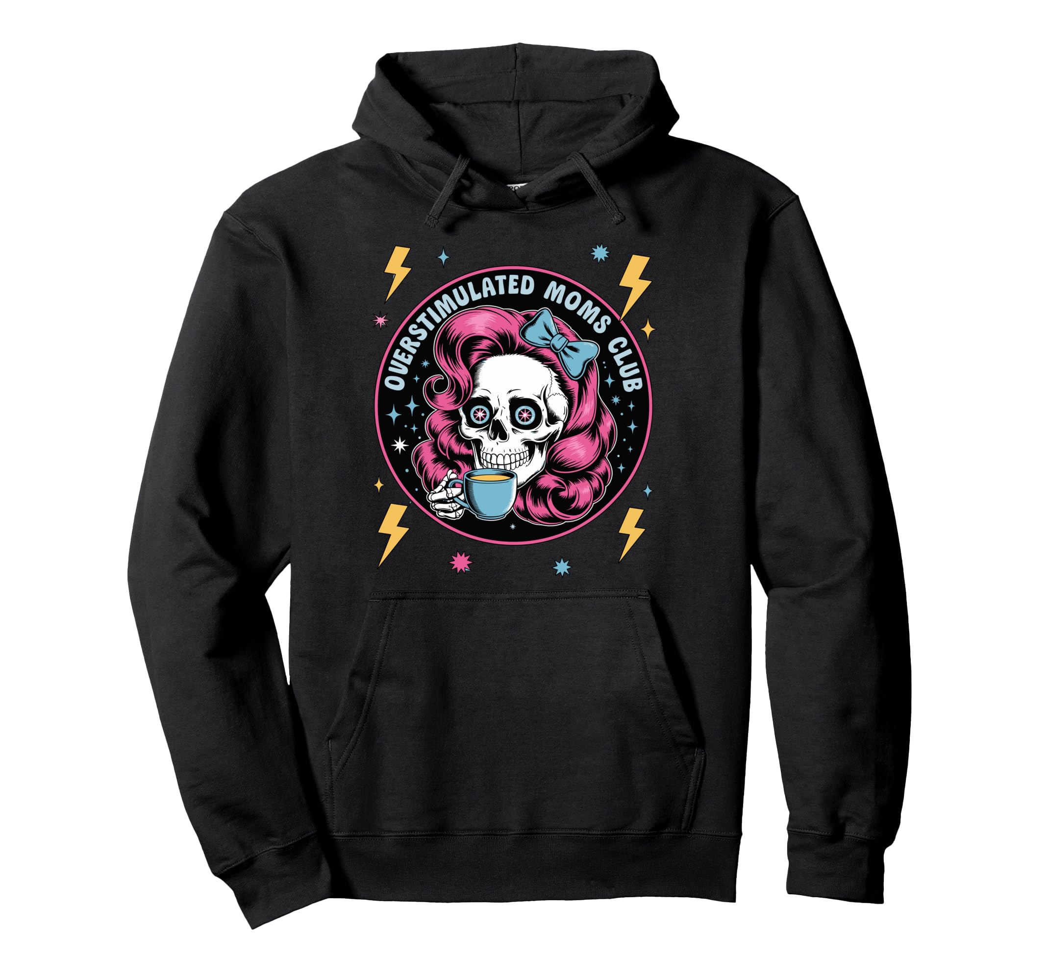 Overstimulated Moms Club Groovy Mama Hoodie - Trendy Graphic for Adults - T-Shirt, Sweatshirt, Hoodie