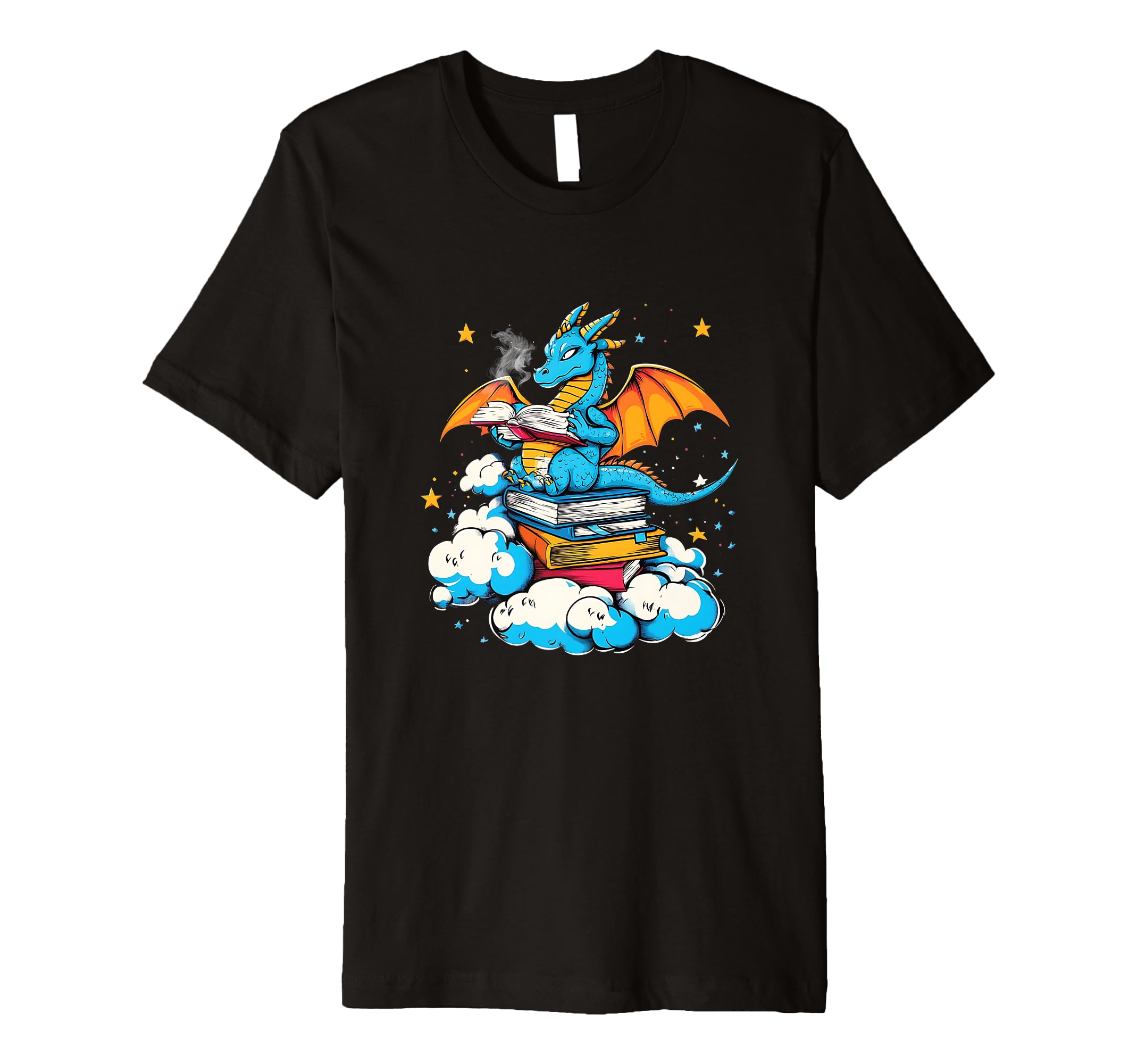 Dragon Reading Book Funny Lover T-Shirt - Fun Novelty Design Unisex - T-Shirt, Sweatshirt, Hoodie