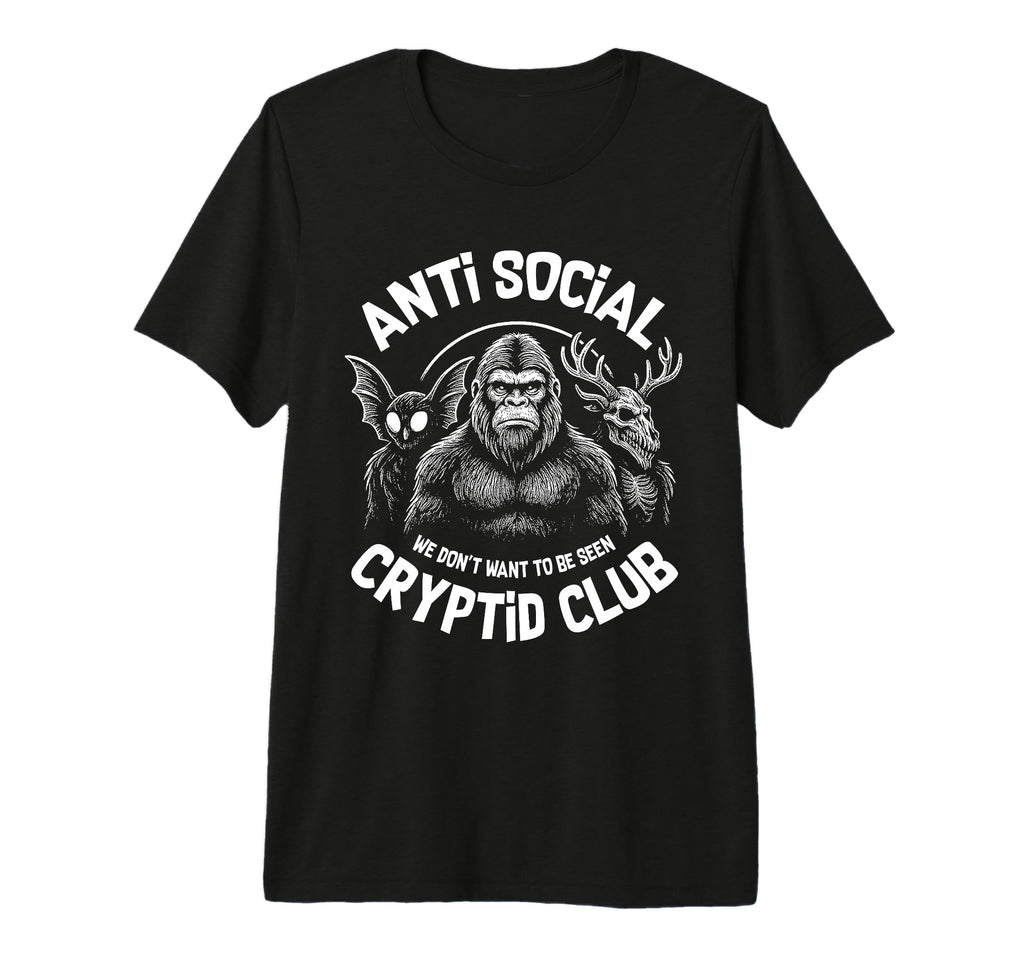 Anti Social Cryptid Club Bigfoot T-Shirt - Minimalist Print Men Women - T-Shirt, Sweatshirt, Hoodie