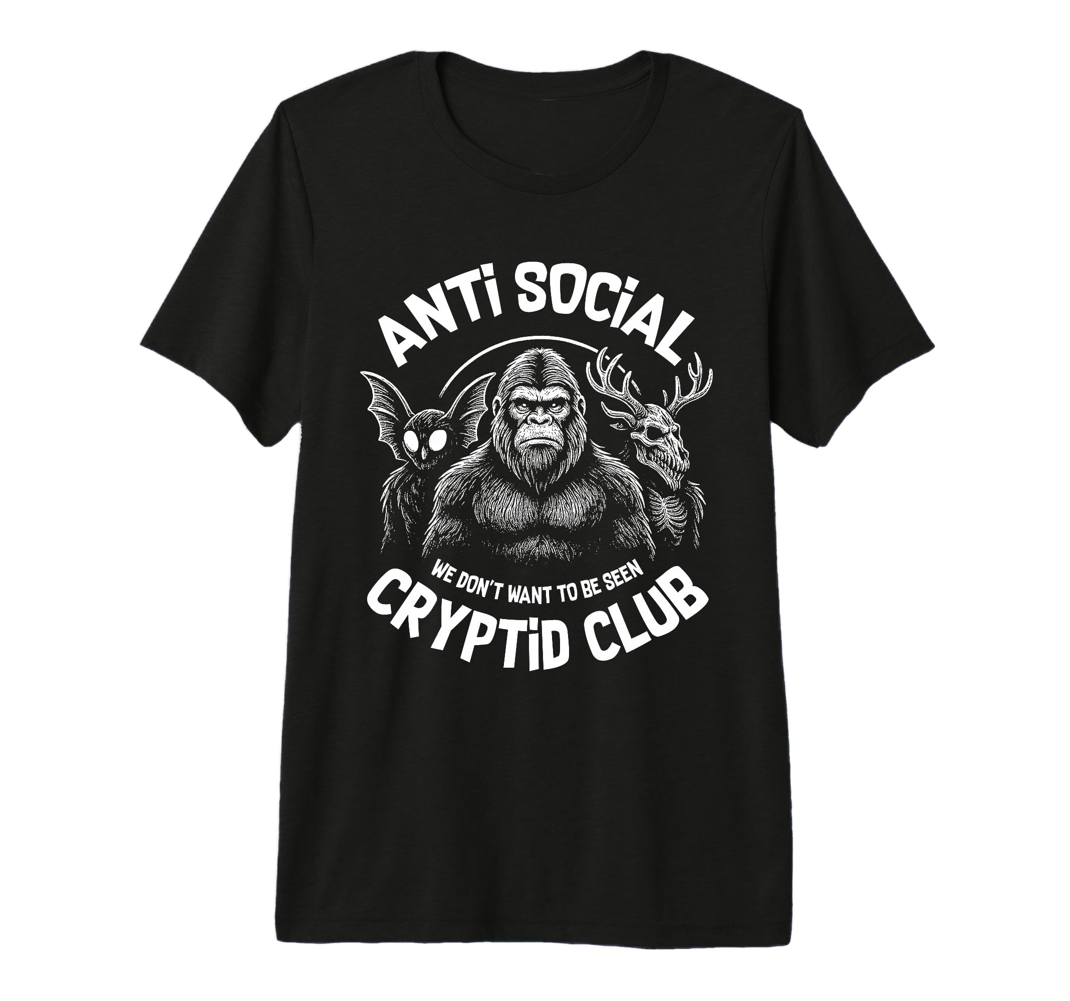 Anti Social Cryptid Club Bigfoot T-Shirt - Minimalist Print Men Women - T-Shirt, Sweatshirt, Hoodie