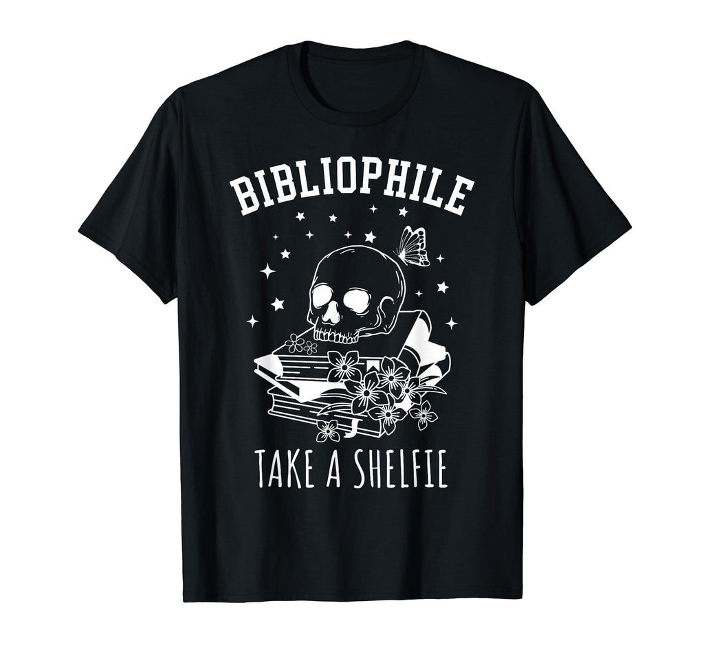 Bibliophile Book Lover Take Shelfie Funny T-Shirt - Graphic Print Unisex - T-Shirt, Sweatshirt, Hoodie