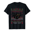 Funny Santa Yule Cat Overstimulated T-Shirt - Minimalist Print for Adults - T-Shirt, Sweatshirt, Hoodie