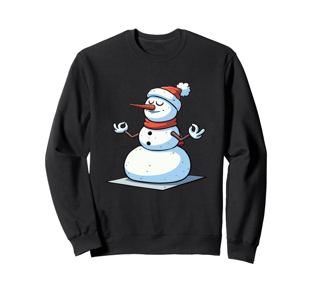 Meditation Snowman Yoga Pose Sweatshirt - Novelty Apparel Men Women - T-Shirt, Sweatshirt, Hoodie