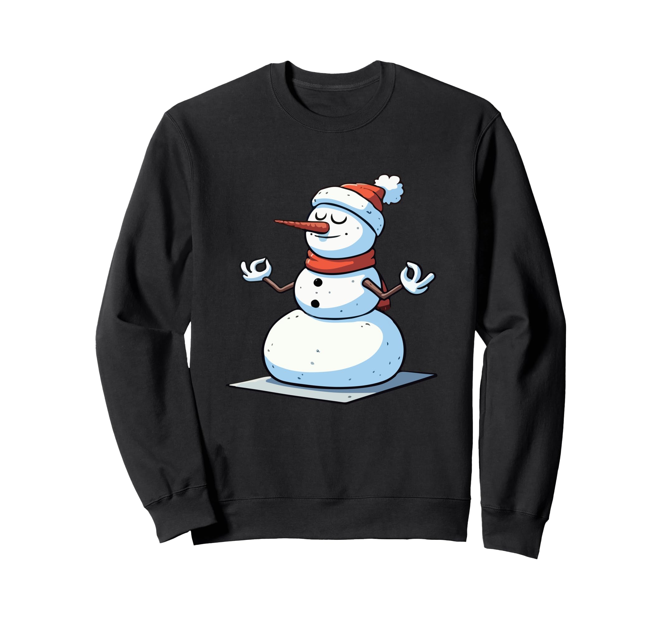 Meditation Snowman Yoga Pose Sweatshirt - Novelty Apparel Men Women - T-Shirt, Sweatshirt, Hoodie