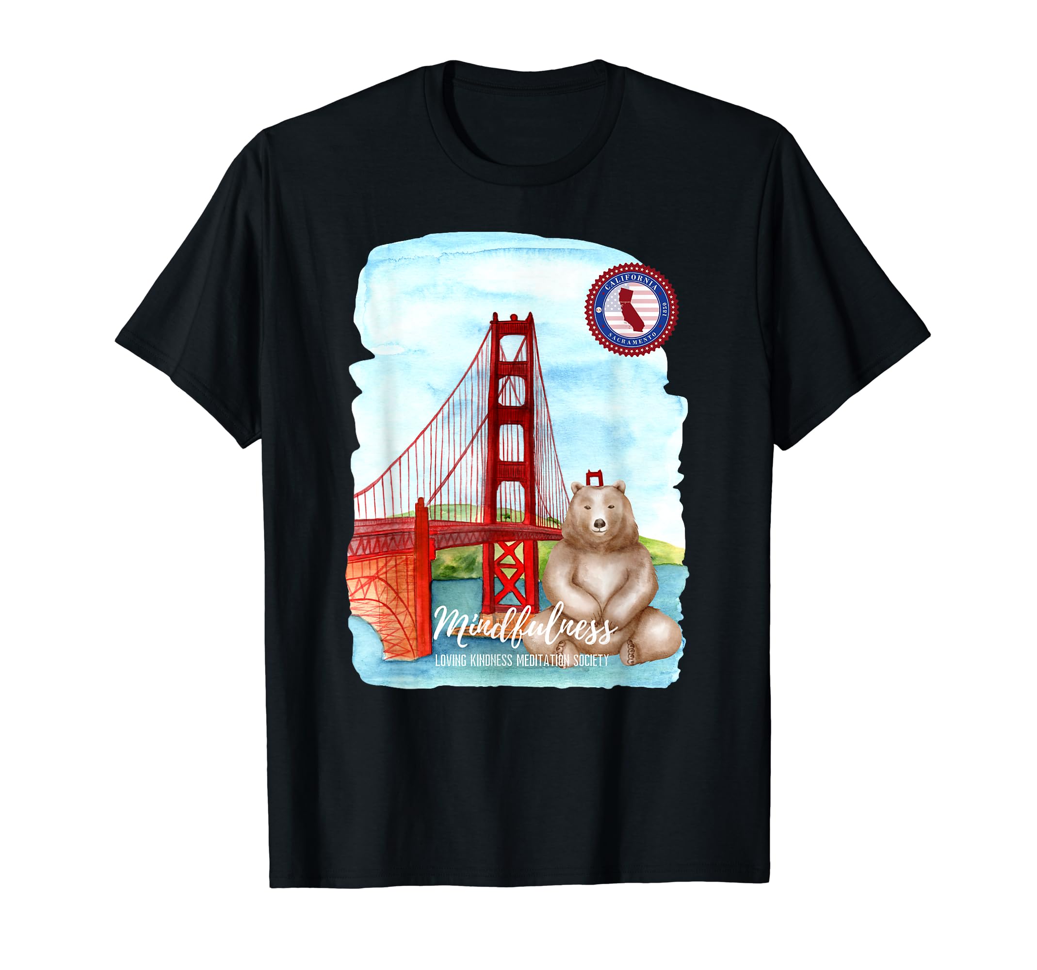 Meditating Bear California Zen T-Shirt - Novelty Apparel Men Women - T-Shirt, Sweatshirt, Hoodie