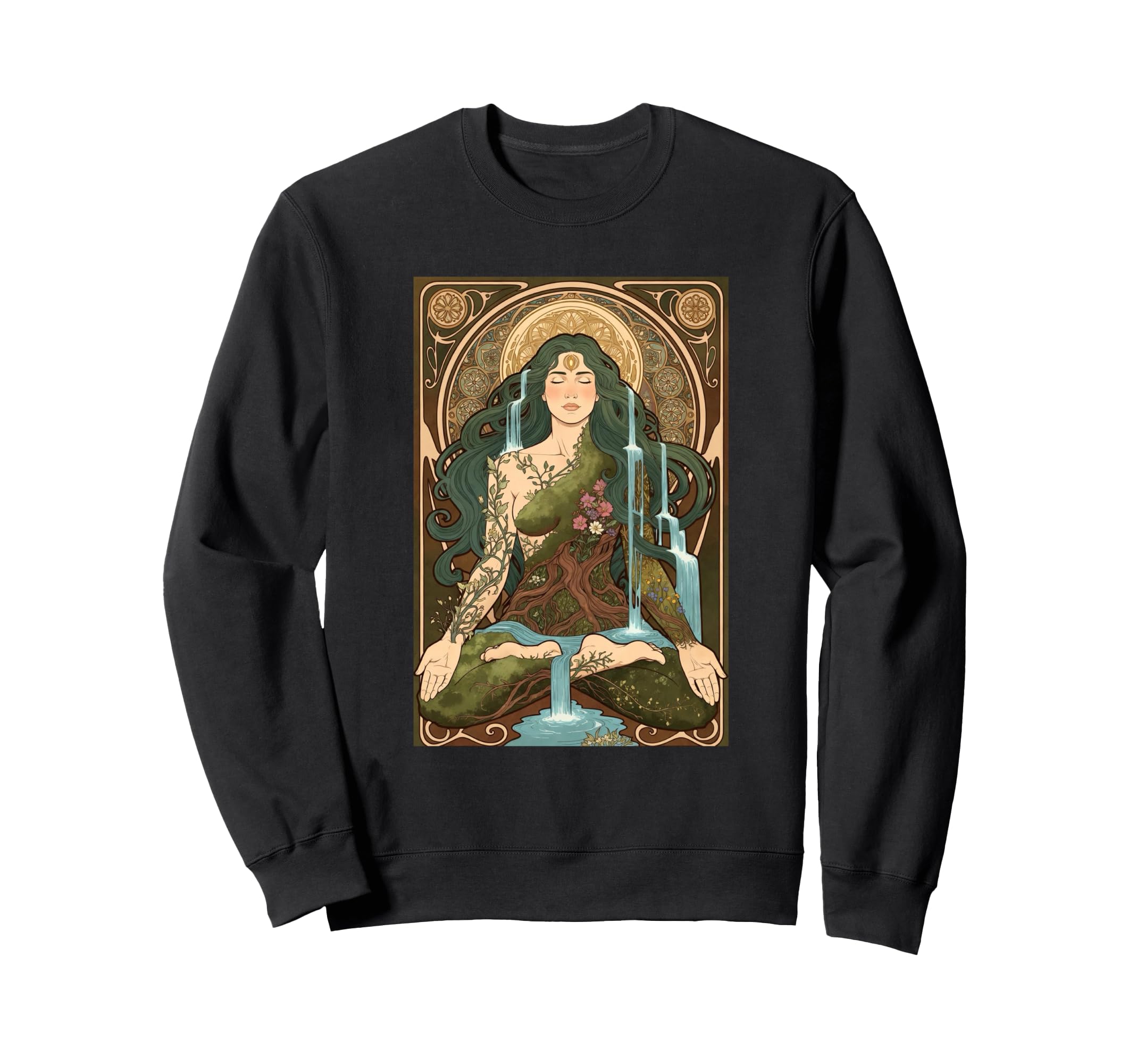 Mother Nature Gaia Goddess Art Sweatshirt - Minimalist Print for Adults - T-Shirt, Sweatshirt, Hoodie
