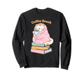 Cat Books And Coffee Cartoon Cozy Sweatshirt - Streetwear Style Men Women - T-Shirt, Sweatshirt, Hoodie
