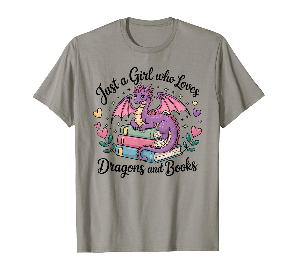 Just Who Loves Dragons And Books Fantasy T-Shirt - Graphic Print Unisex - T-Shirt, Sweatshirt, Hoodie