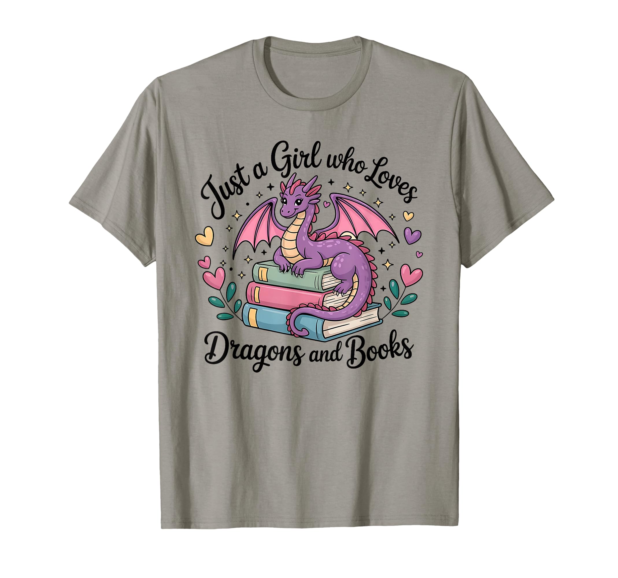 Just Who Loves Dragons And Books Fantasy T-Shirt - Graphic Print Unisex - T-Shirt, Sweatshirt, Hoodie