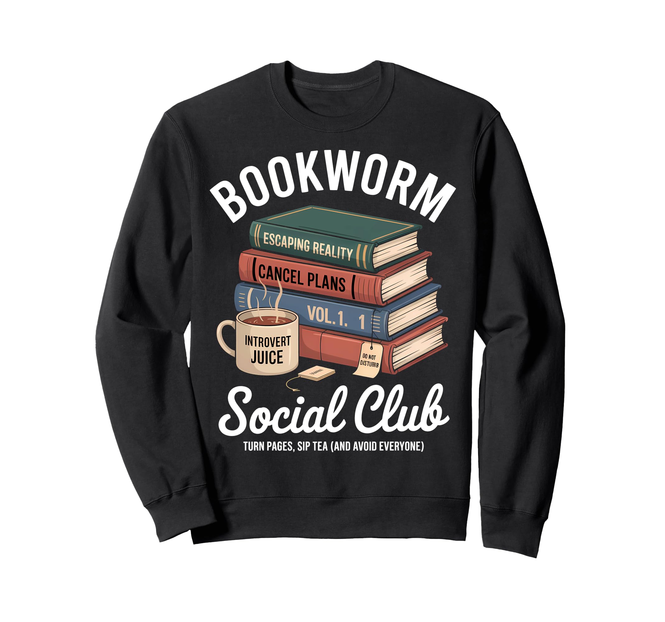 Bookworm Social Club Introvert Love Sweatshirt - Unique Graphic for Adults - T-Shirt, Sweatshirt, Hoodie