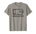 Social Battery 1 Funny Introvert Anti T-Shirt - Custom Art Print Unisex - T-Shirt, Sweatshirt, Hoodie