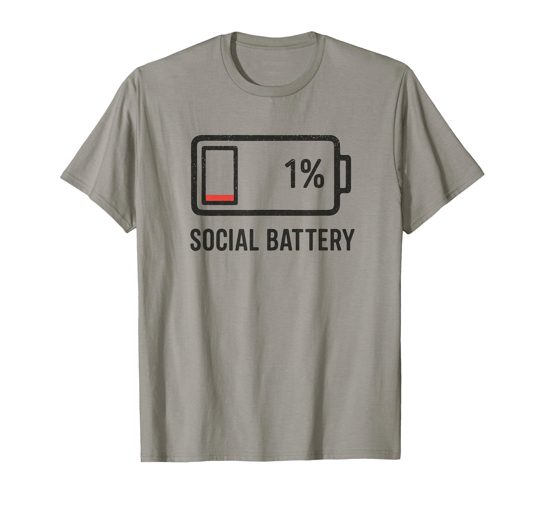 Social Battery 1 Funny Introvert Anti T-Shirt - Custom Art Print Unisex - T-Shirt, Sweatshirt, Hoodie