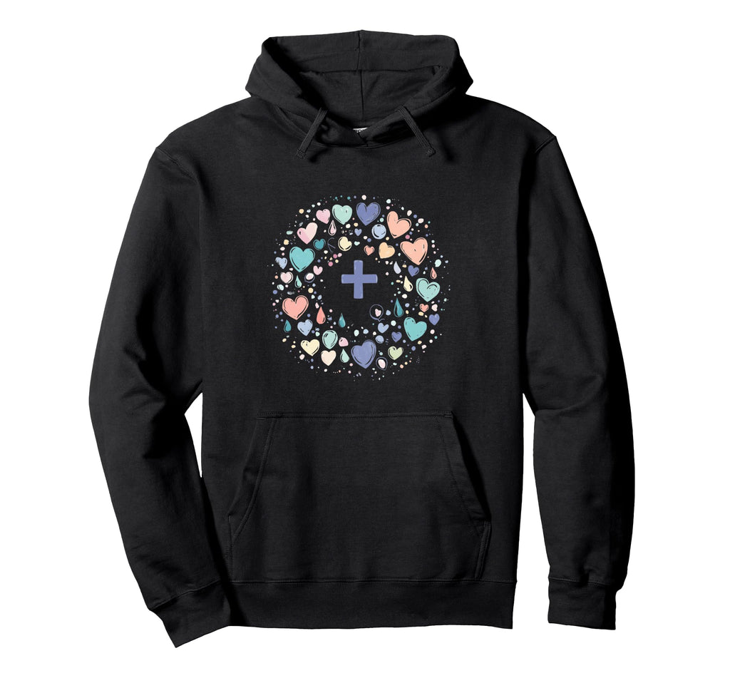Colorful Heart Mandala Mindfulness And Hoodie - Graphic Print for Adults - T-Shirt, Sweatshirt, Hoodie