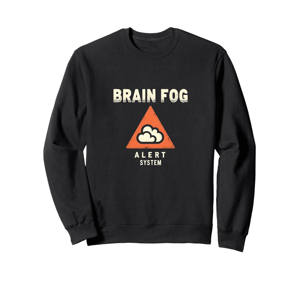 Brain Fog Alert System Sweatshirt - Minimalist Print Men Women - T-Shirt, Sweatshirt, Hoodie